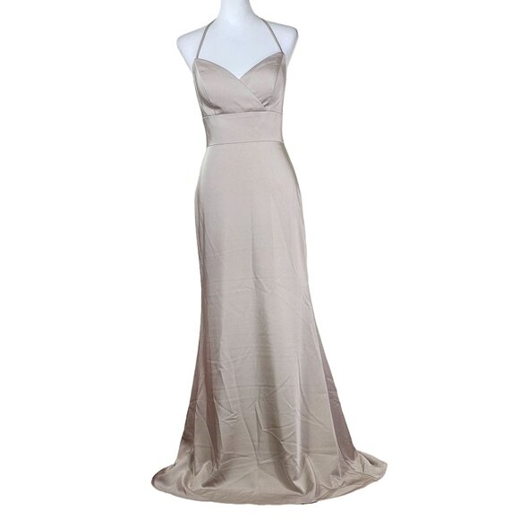 Allure Bridals Dresses & Skirts - Allure Bridesmaids Floor Length Dress Sz 6 Champagne Trumpet Flare Wedding